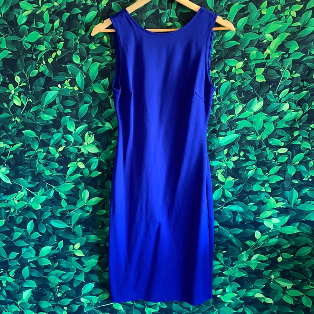 Blue backless midi dress